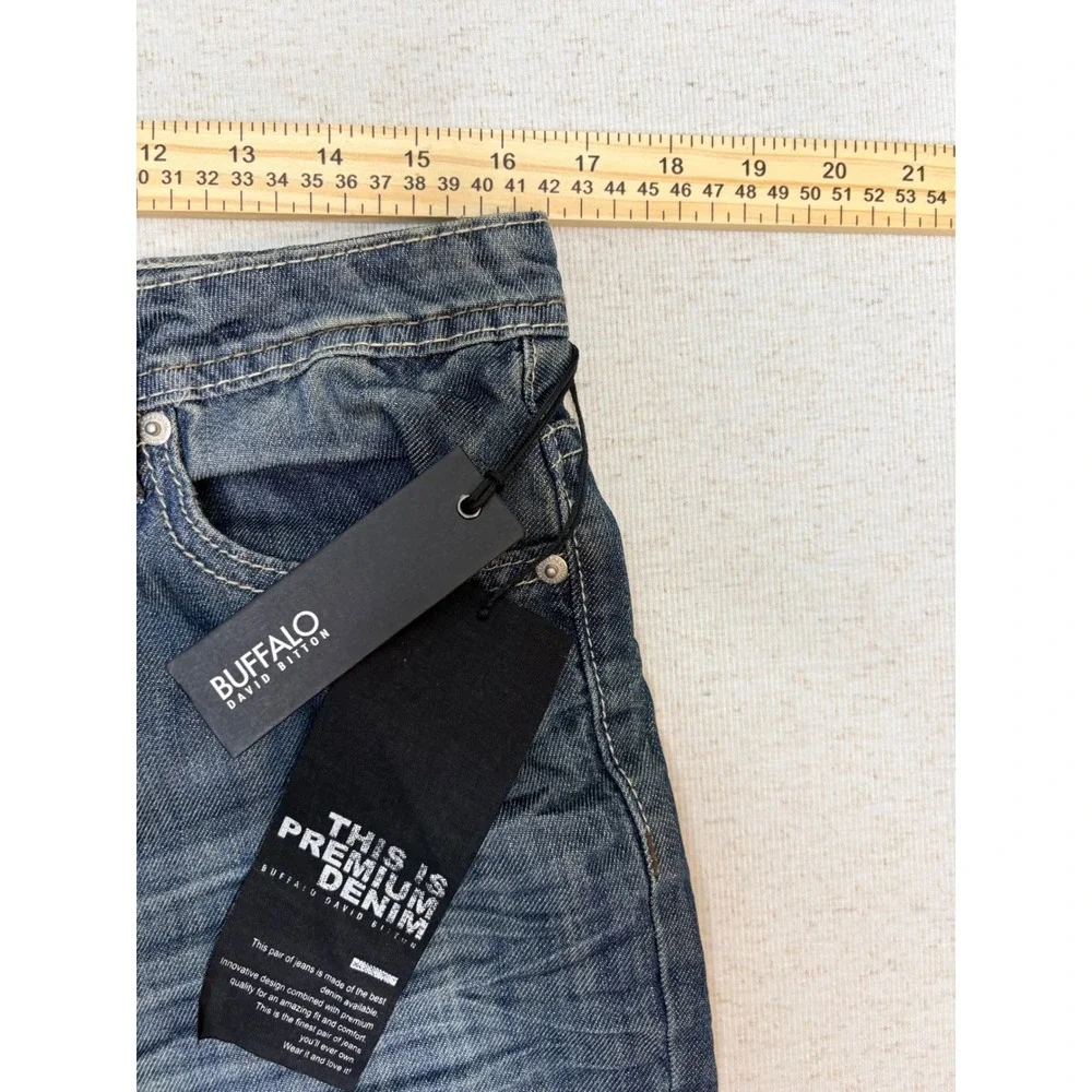 Buffalo David Bitton Driven Slim Straight Jeans Mens 20 Medium Wash Denim NWT
